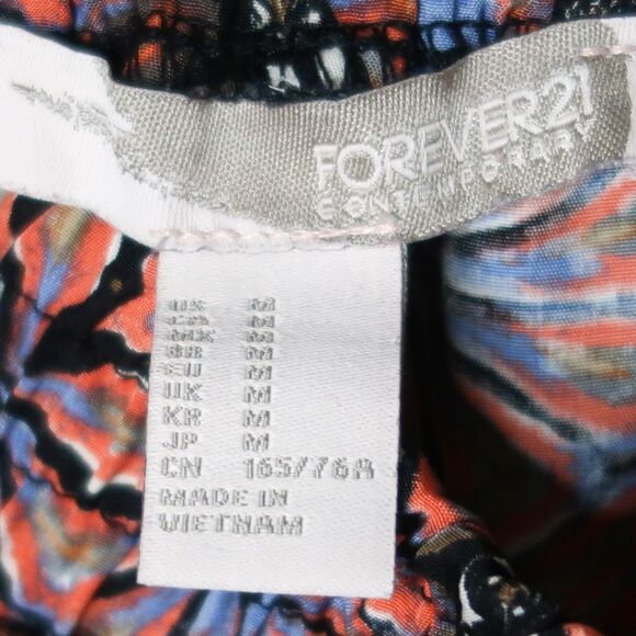 Forever21 Womens Shorts Medium Orange Pink Floral Boho‎ Spring Casual Lounge - Picture 3 of 7